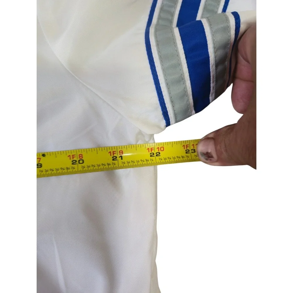 Starter Dallas Mavericks Windbreaker Jacket Mens Small White Blue Pullover NBA‎